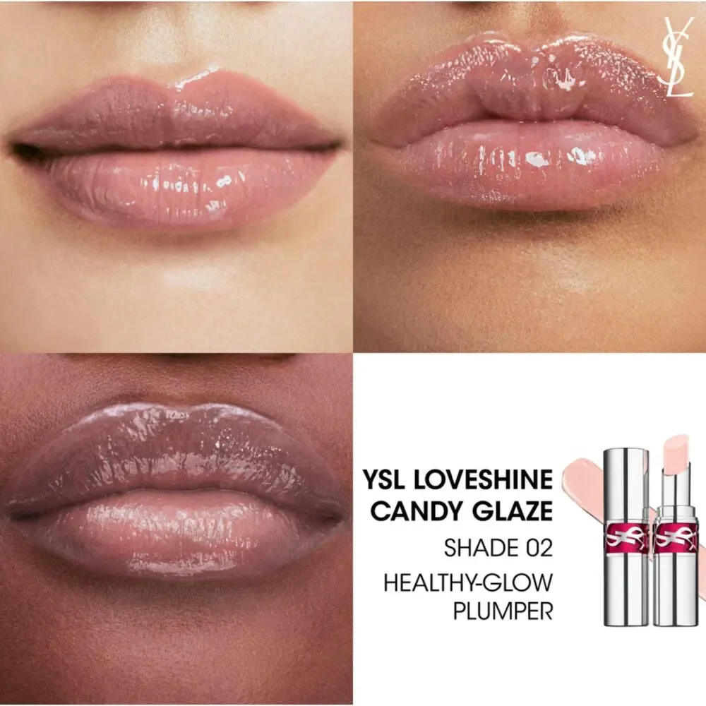 NIB YSL Loveshine Candy Glaze Lip Gloss in 2 Healthy Glow Plumper